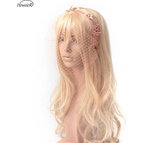 Handmade Embroidery Flower Butterfly Headband Birdcage Netting Fascinator Veil Hairband Clip