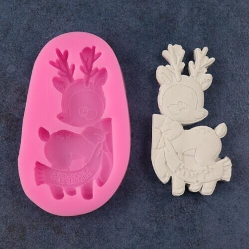 New Cartoon Animation Of A Cute Deer Fondant Silicon Mold DIY Cake Baking Decoration Mold A1657