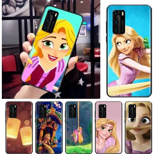 Tangled Rapunzel For Huawei P Smart S Z Mate 40 RS 30 20 10 Pro Plus Lite 2019 2020 2021 Black Soft Phone Case