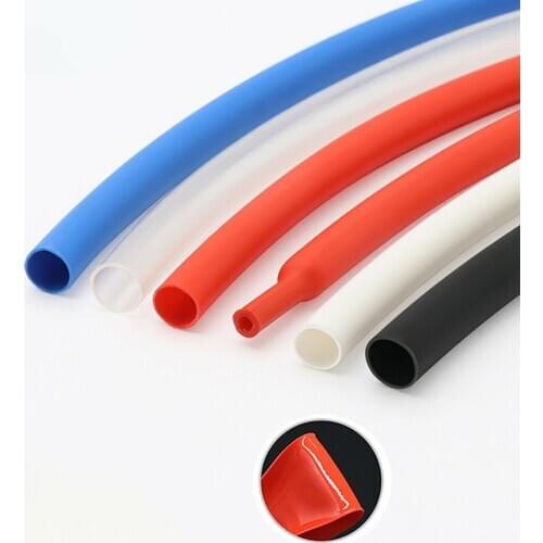 4:1 Shrink Φ4mm/6mm/8mm Double Wall Heat Shrinkable Tube With Glue Black White Red Blue Transparent 600V