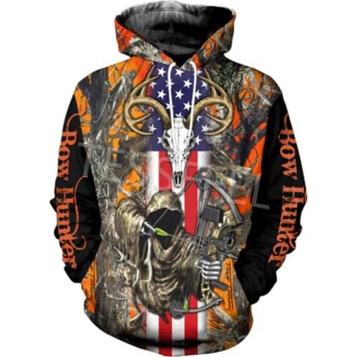 Tessffel Deer Hunting 3D Printing Fashion Street Hoodie/Sweatshirt/Zipper Hoodie Mens and Womens Jackets Fall/Winter Tops H17