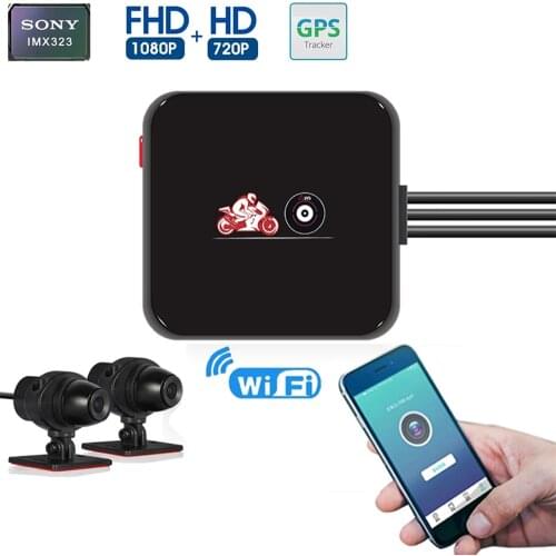 VSYS M6L P6L Full HD 1080P+720P WiFi Motorcycle DVR Dash Cam Front Rear View Waterproof Motorbike Dual Camera Black Recorder Box