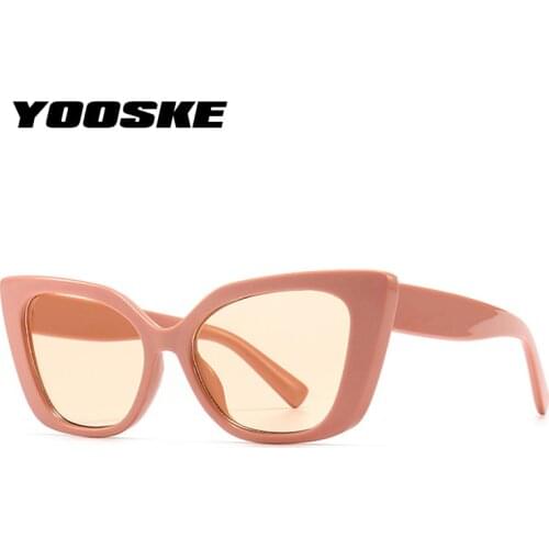 YOOSKE Fashion Vintage Sunglasses Women Men Classic Cat Eye Sunglass Female Luxury Designer Sun Glasses Pink Style Shades UV400