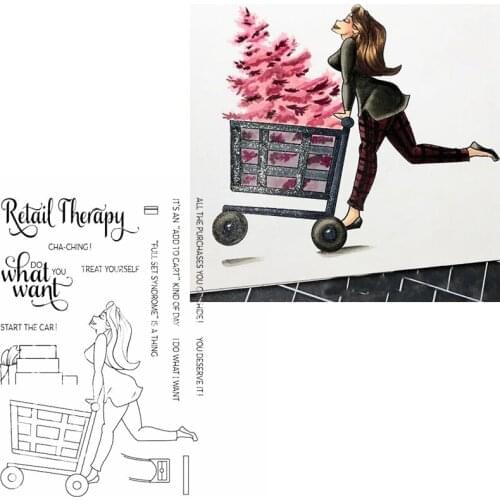 Start The Car! Clear Stamps Shopping Girl+Phrases Kids Transparent Silicone Stamp 2020