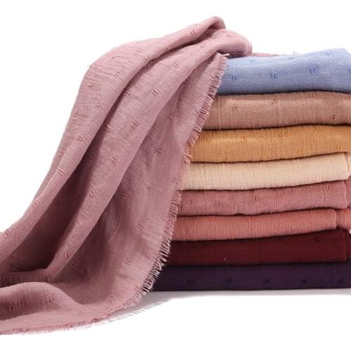 2020 Winter Cotton Hijab Scarf Women Muslim Crinkle Head Scarf Female Warm Shawls And Wrap Headband Foulard Femme Turban Scarves