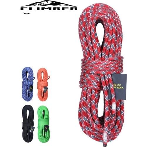 10M Camping Rock Climbing Rope 10mm Static Rope diameter 5200lbs High Strength Lanyard Safety Climbing Equipment Survival