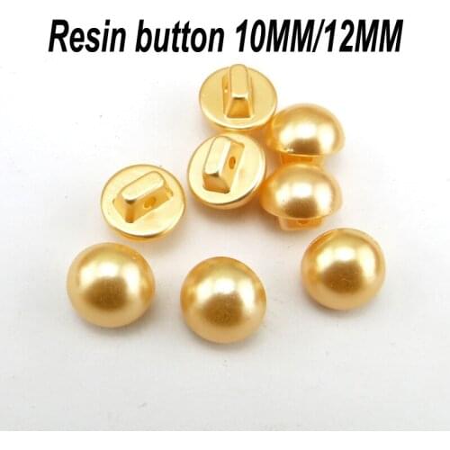 100pcs Pearl Champagne Resin Button 10MM Dyed Sweater Buttons Coat Sewing Clothes Accessories R-081X