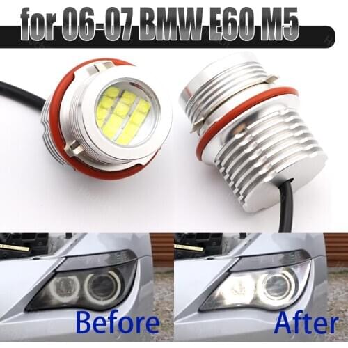 120W for 06-07 BMW 5-series E60 M5 LED Angel Eyes Ring Marker Light Bulbs Xenon White 6000K Car Accessories