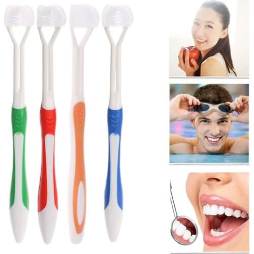 Y1UF 1x 3 Sided Toothbrush Ultrafine Soft Bristle Adult Tooth Brush For Health Teeth