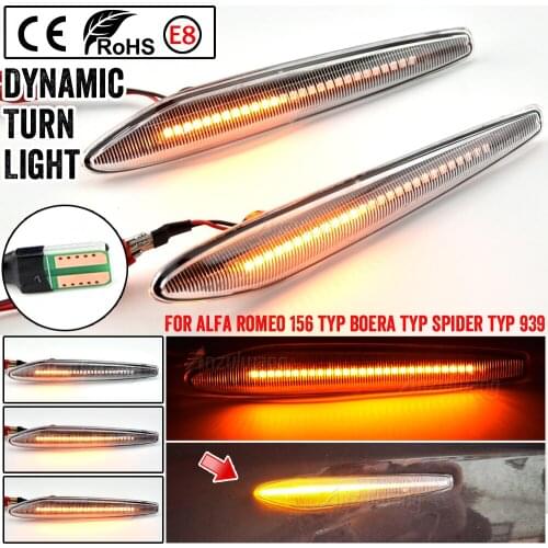 For Alfa Romeo 159 Sportwagon Boera Spider Typ 939 60691105 2Pcs Dynamic Turn Signal Light Flowing Amber LED Car Accessories