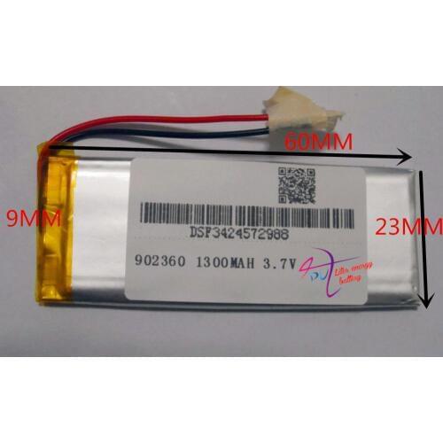 3.7V,1300mAH 902360 polymer lithium ion / Li-ion battery for model aircraft,GPS,mp3,mp4,cell phone,speaker,bl