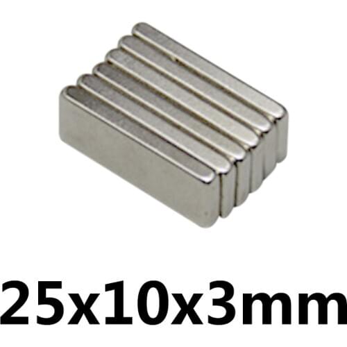 5/10/20/30/50/100/200PCS 25X10X3mm Square Super Strong Magnetic Magnets N35 NdFeB Permanent Neodymium Block Magnet 25*10*3mm
