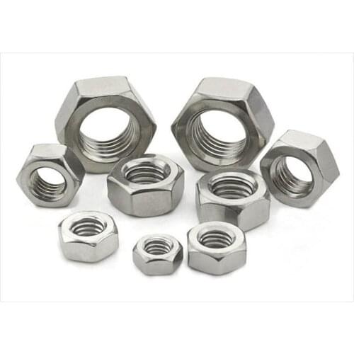 50Pcs DIN934 M2 M2.5 M3 M4 M5 M6 M8 304 Stainless Steel Metric Thread Hex Nut Hexagon Nuts