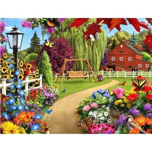 5D Diy Diamond Painting Cross Stitch Full Square Rhinestone Pictures Diamond Embroidery garden house Patchwork Mosaic mazayka