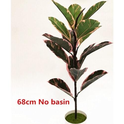 68CM 15Leaf Artificial Banyan Tree Branch Plastic Tropical Plants Indoor Rare Potted Balcony Garden Hotel Home Decor Accessories