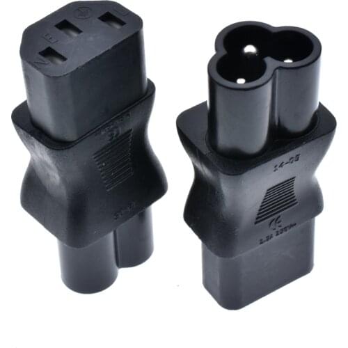 IEC 320 C13 Female To C6 Male 3-Pin Cloverleaf Plug Converter AC Power Adapter