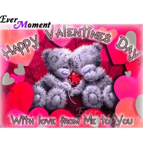 Ever Moment Diamond Embroidery Bear Lover Diamond Mosaic Full Square Drills Home Decoration Artwork Diamond Painting ASF1119
