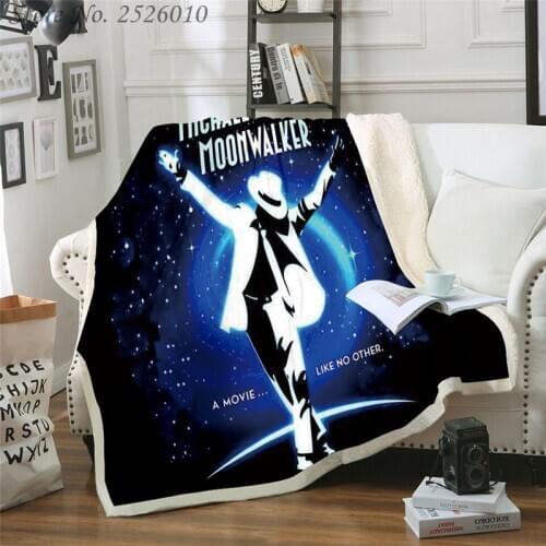 Throw blanket Michael Jackson 3D Velvet Plush Blanket Bedspread For Kids Girls Sherpa Blanket Couch Quilt Cover Travel 01