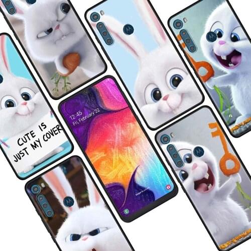 Phone Cover For Motorola G9 Play G8 Power G30 E6s Edge One Fusion Plus Cases Black Shockproof Tampa Cute Rabbit