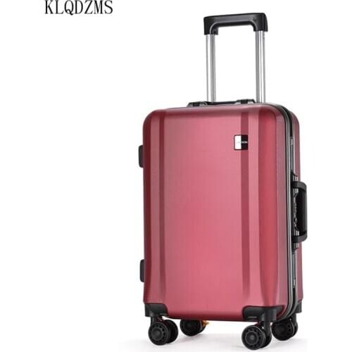 KLQDZMS 20’’22’’24’’26’’Inch Carry On Retro Cabin Rolling Luggage PC Wheeled Suitcase Trolley Hard-Edged Frame Bag