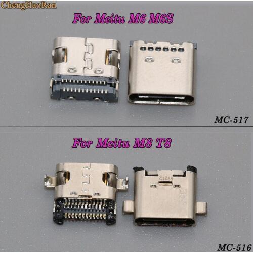 ChengHaoRan for Meitu M6 M6S M8 T8 Micro USB jack Socket Connector Type C Mobile Phone Charging charger port power Plug dock