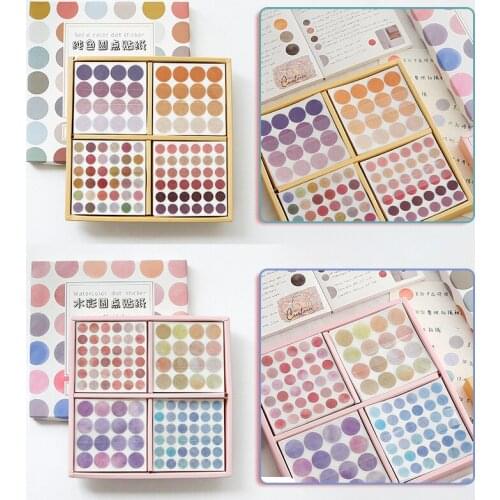 Colorful Round Washi Dots Stickers Roll for Diary Decoration Planner Scrapbook Photo Office School Supplies Adhesives Washi Tape
