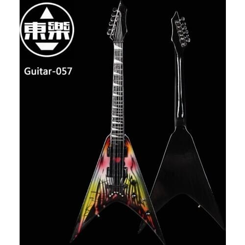 Wooden Handcrafted Miniature Guitar Model guitar-057 Guitar Display with Case and Stand (Not Actual Guitar! for Display Only!)