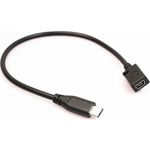 USB 3.1 Type C Male to Mini 5-Pin Type B (Mini B) Female Converter Cable Cord 0.3M/1Ft( USB C to 5Pin mini B)