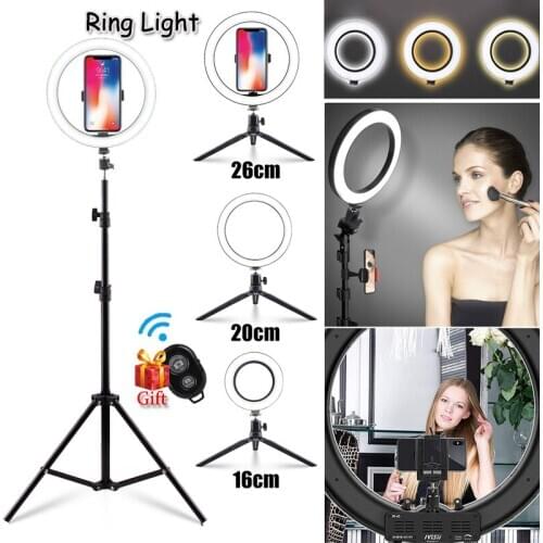 16cm/20cm/26cm Ring Fill Light LampTripod for Selfie Photography Vlog Live Streaming Camera Video Beauty