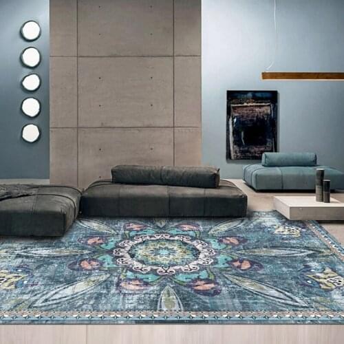 Bohemian Carpet Retro European Living Room Rectangle Area Rugs Persian Style Non-Slip Bedroom Sofa Area Soft Home Decoration Mat