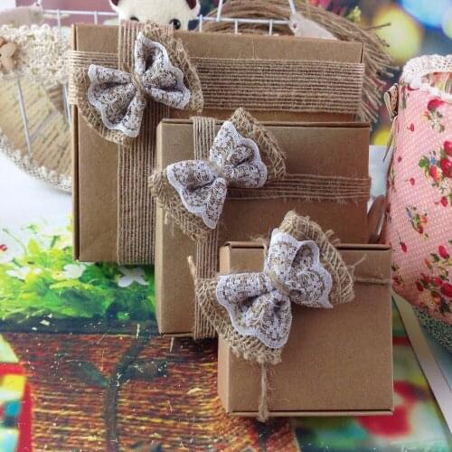 Hot Sell Necklace Earrings Ring Jewelry Box and kraft gift box for cake or other accessores gift