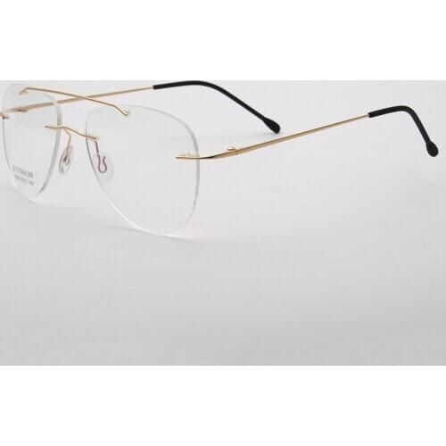 Men Women Unisex Vintage Ultralight Alloy Rimless Frame Custom Made Myopia Glasses -1 to -6 and Reading Glasses +1 to +4