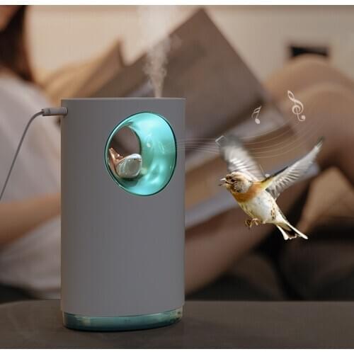 Music Air Humidifier Soothing Stress Relieve Nature Bird Song 400ML USB Aroma Essential Oil Diffuser Lamp Humidificador Atomizer