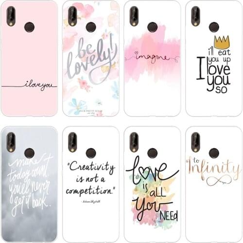 58H Proverb Phrase Motto Soft Silicone Tpu Cover Case for huawei p 20 lite pro y6 2017 mate 10 lite