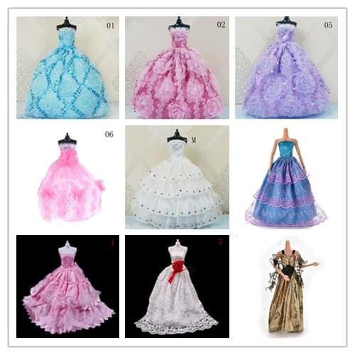 Elegant Handmade Wedding princess Dress Doll Floral Doll Dress Clothes Clothing Multi Layers Dolls Accessories