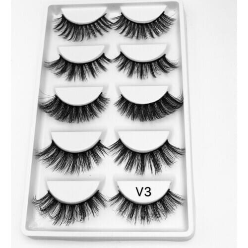 3D mink lashes mix false eyelashes 5 pairs natural mink eyelashes makeup eyelash Extension Fake eye lashes long thick handmade