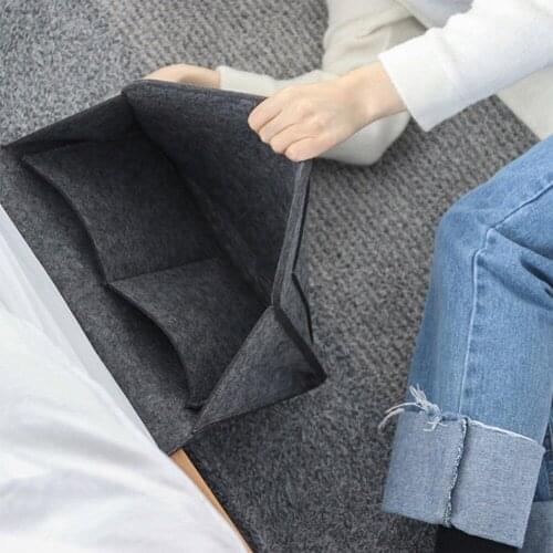 Storage Organizer Remote Control Hanging Caddy Bedside Sofa Book Holder Caddy Storage Bed Skirt Bedroom Felt Bedside Pocket Bag