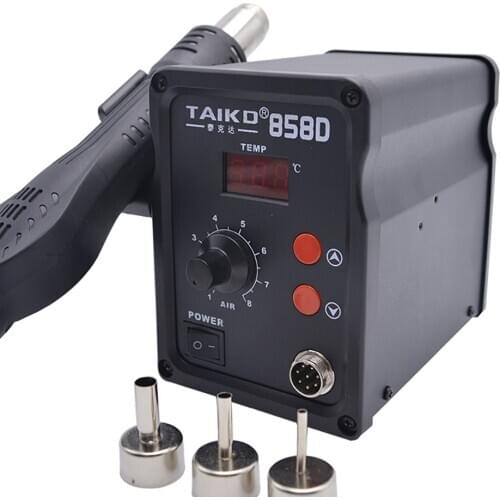 TAIKD 858D Soft Air Hot Air Desoldering Station Intelligent Cooling Soldering Station Air Gun 500W