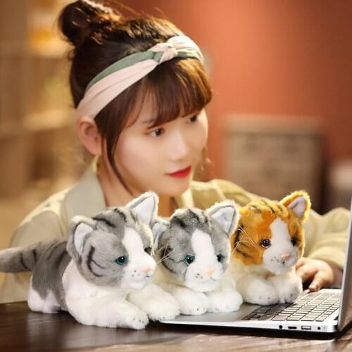 1pc 32cm Cute Cats Leopardus Pardalis Plush Toys Cute Simulation Dolls Stuffed Soft Real Like Animal Toys Child Kids Decor Gift