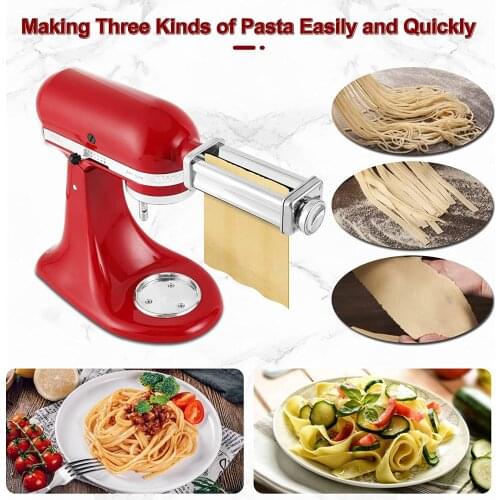 Kitchen Noodle Makers Part Fettucine Cutter Roller Attachment For Stand Mixers Kitchen Aid Pasta Food Processors Pasta Maker Set