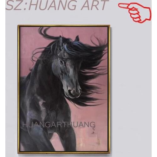 100% Handmade Artist Handmade High-quality Modern Style Oil Painting On Canvas Animal Horse Head Living Room Bedroom Paintings
