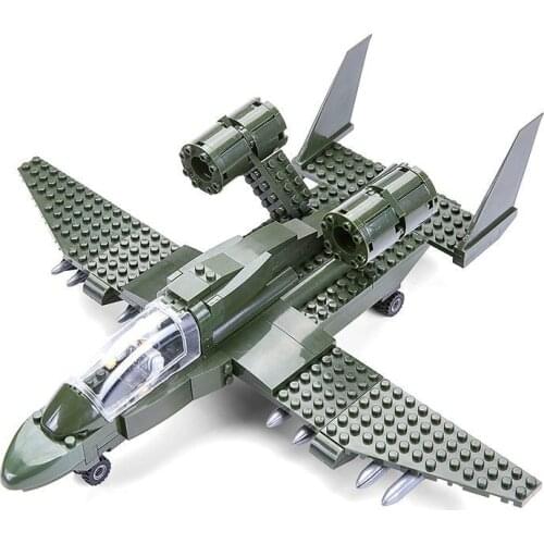 Bulding Bolock Airplane Plane 175 Pcs Toy for Boy ABS Jet Fighter Military Assembled Model Ornament Souptoys Parent Child Game 0