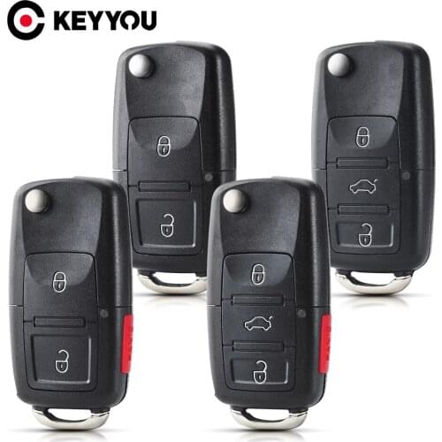KEYYOU 2/3 Buttons Folding Car Remote Flip Key Shell Case Fob For Vw VOLKSWAGEN Passat MK4 Seat Altea Alhambra Ibiza Polo Golf