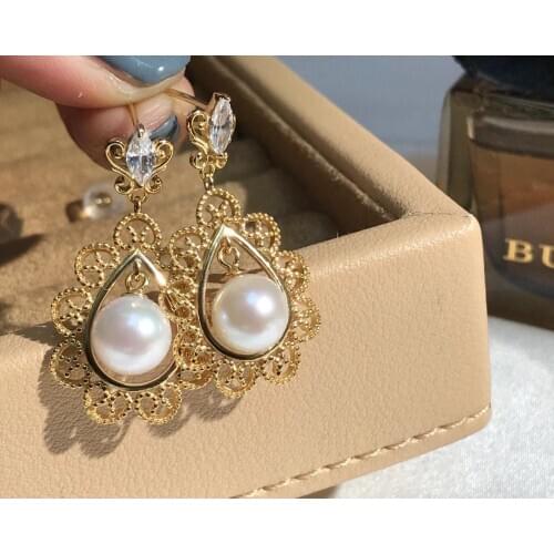 Stylish Gorgeous 925 Sterling Silver Earrings Findings Settings Base Mountings Parts Mounts for Pearls Agate Crystal Jade