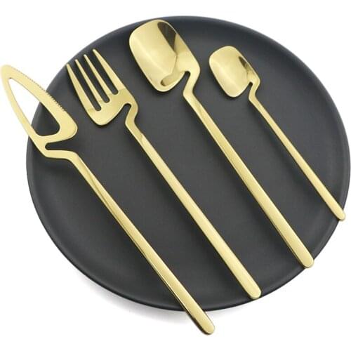 24pcs Table Cutlery Silver Gold Dinnerware Set Cutlery Set Stainless Steel Coffee Spoons Knife Fork Cutlery Set Tableware Set