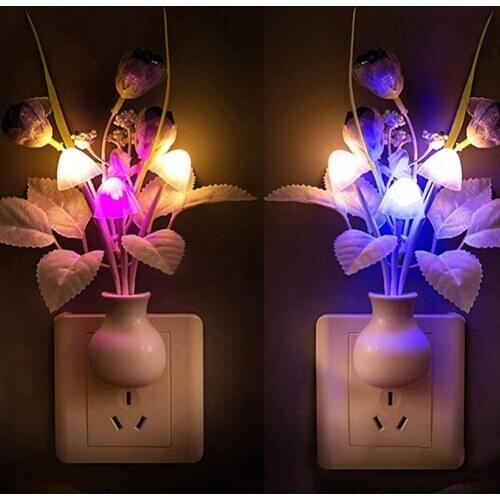 LED Light Mushroom Tulip Flower Light Sensor Night Lamp Home Decoration Romantic Baby Bedroom Foyer