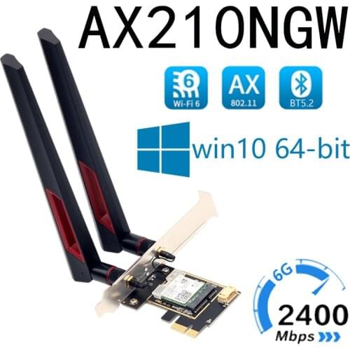 Triple Band Gigabit AX210 AX200 8265AC desktop wireless network card WiFi receiver AX210 WIFI 6E Triple Band 5374M Bluetooth 5.2