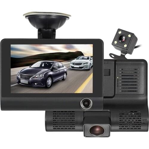 Three Way Dash Cam FHD 1080P 4 Inch Three Lens Video Recorder Camera 170 Wide Angle Car DVR G-Sensor And Night vision Camcorder