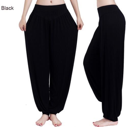 Cotton High Waist Stretch Women Harem Pants S port Pants Flare Pant Dance Club Boho Wide Leg Loose Long Trousers Bloomers Pants