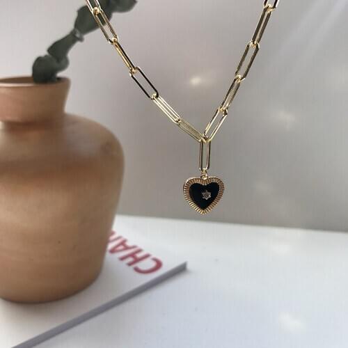Morivovog 925 Sterling Silver Natural Black Agate Heart Necklace for Women Elegant Top Quality Stylish Necklace Birthday Jewelry